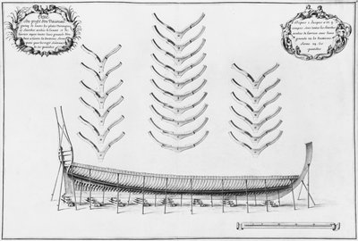 Profile of a vessel with all its floor plates, illustration from the 